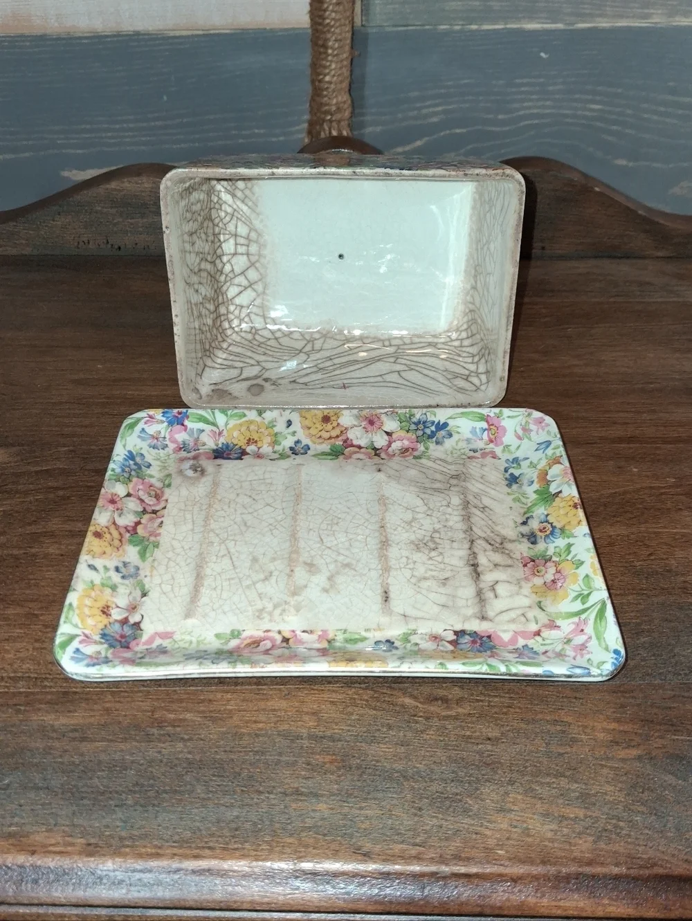Lord Nelson Ware Chintzware Cheese Wedge Dish Butter Dish